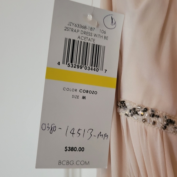 BCBG Blush Pink Dress with Beaded Accents - Picture 2 of 3